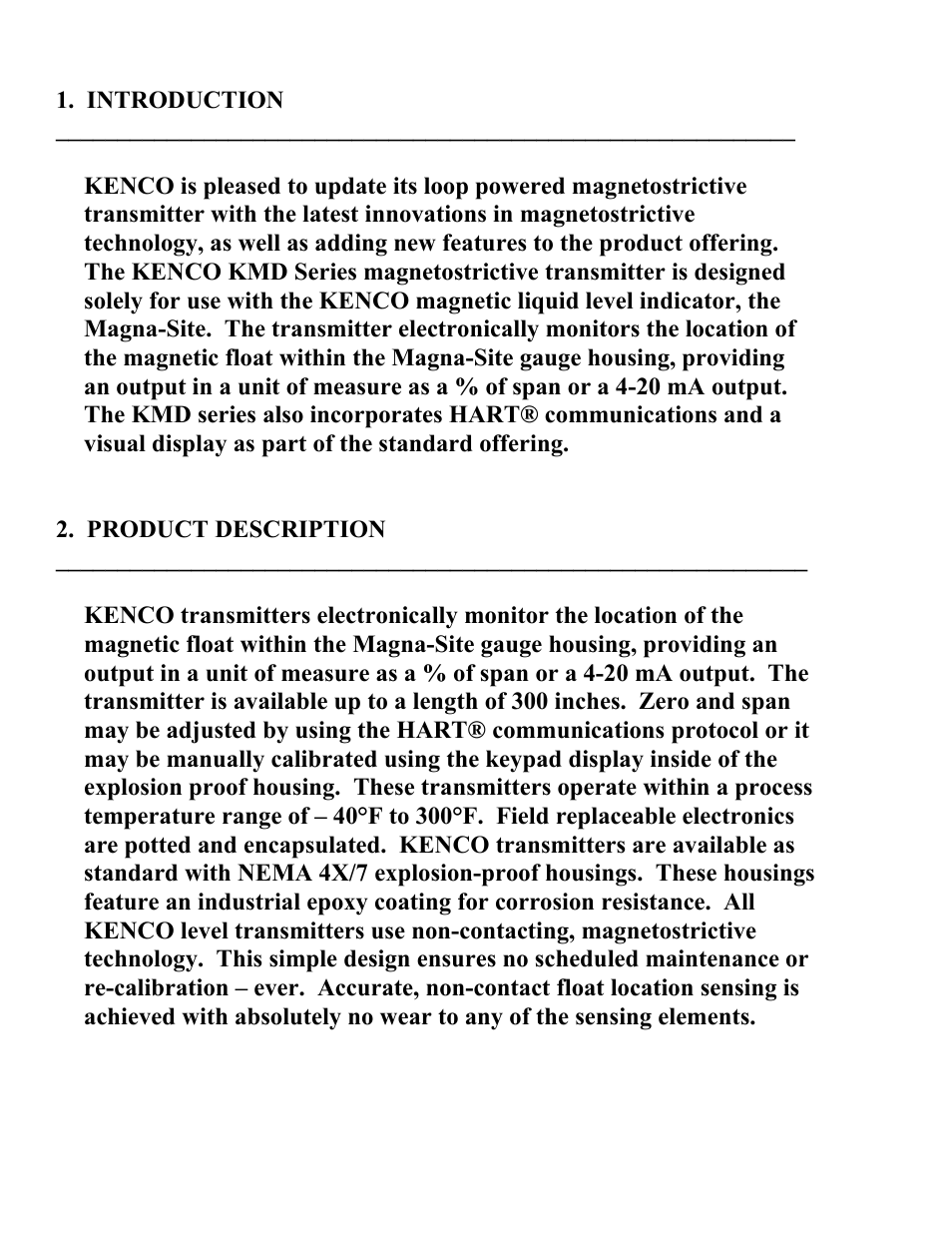 Kenco Engineering KMD Transmitter User Manual | Page 2 / 13