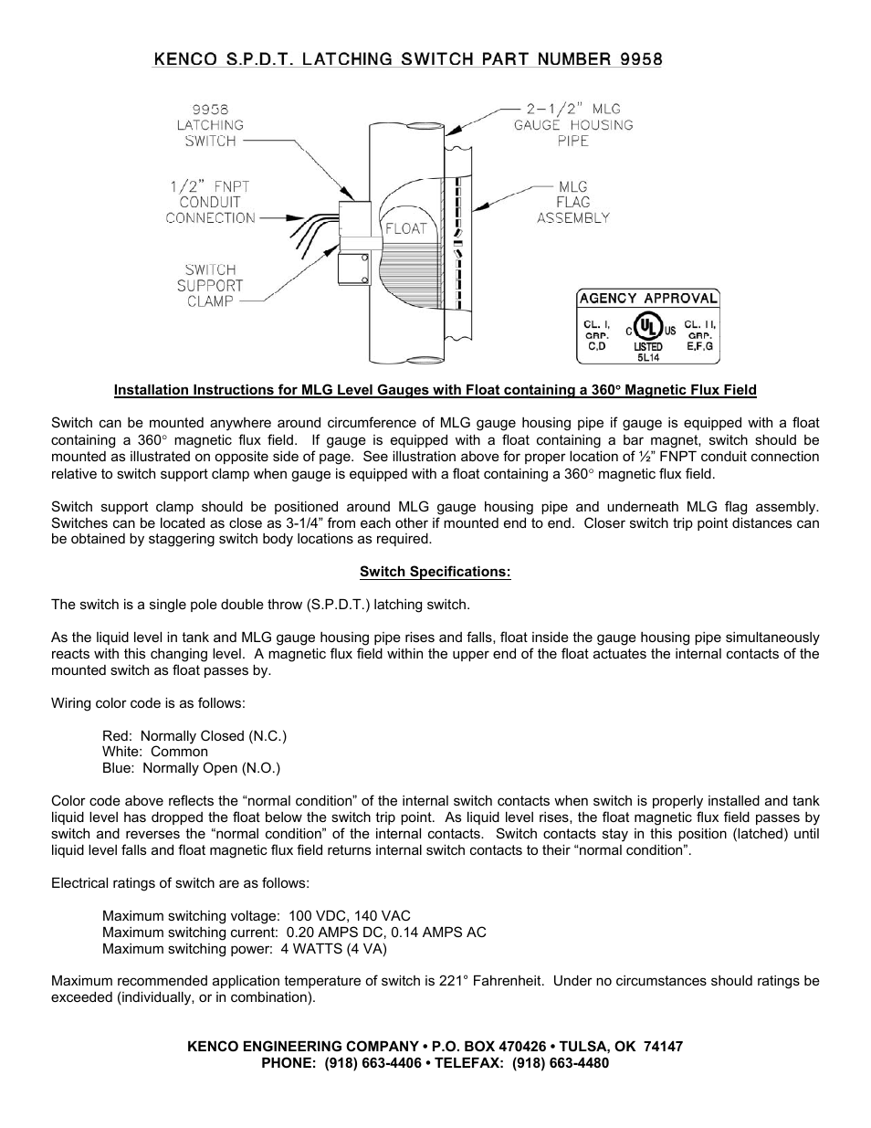 Kenco Engineering 9958 - 360 Degree Magnet User Manual | 1 page