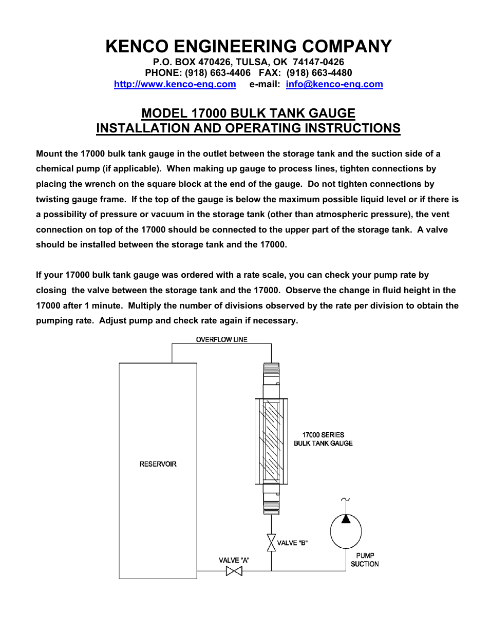 Kenco Engineering 17000 User Manual | 1 page