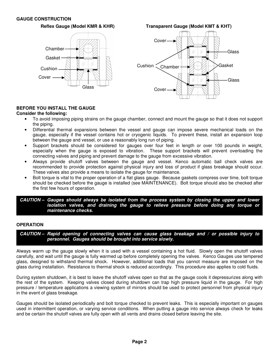 Kenco Engineering Flat Glass Level Gauge User Manual | Page 2 / 4