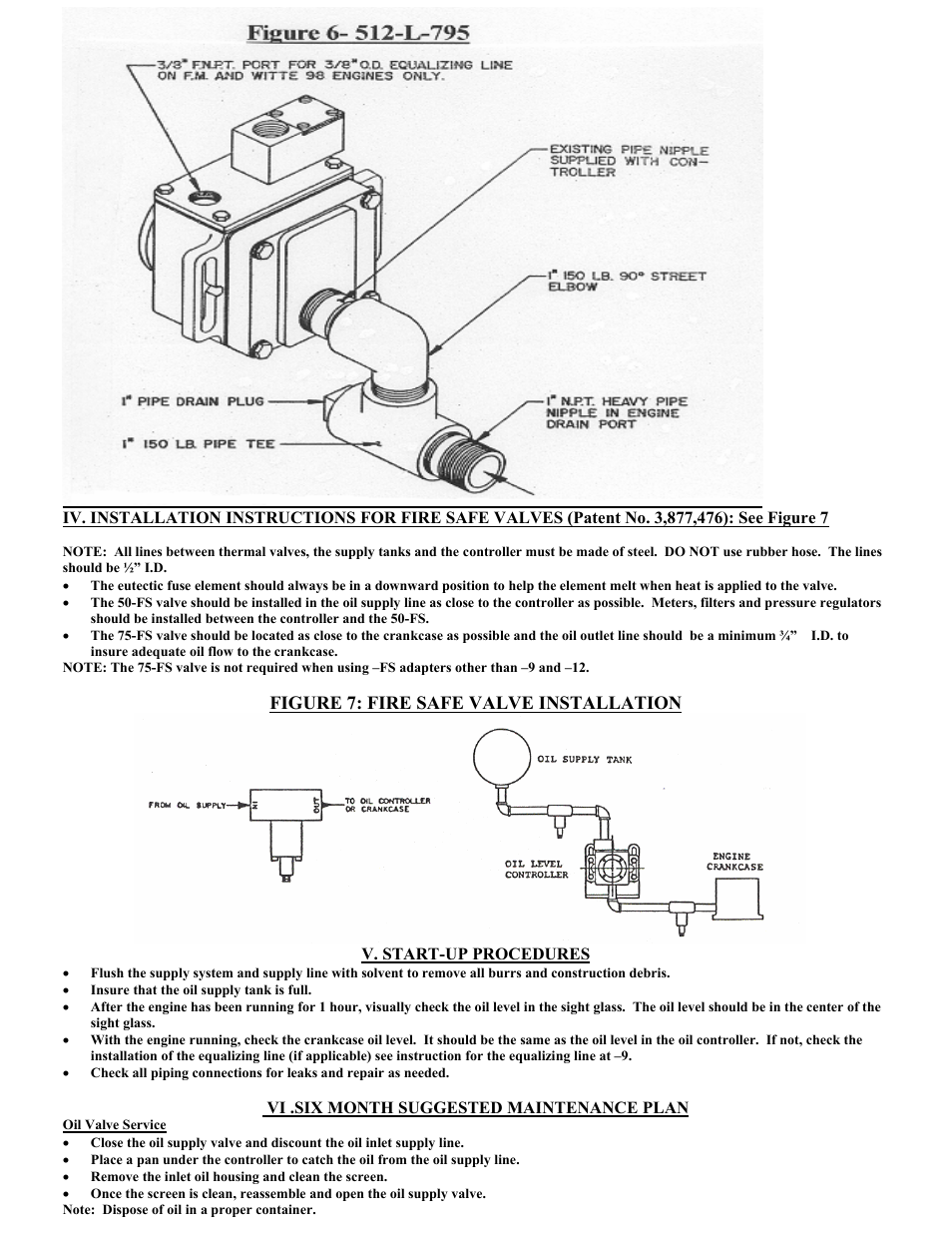 Figure 7: fire safe valve installation | Kenco Engineering 512 (old style) User Manual | Page 5 / 5