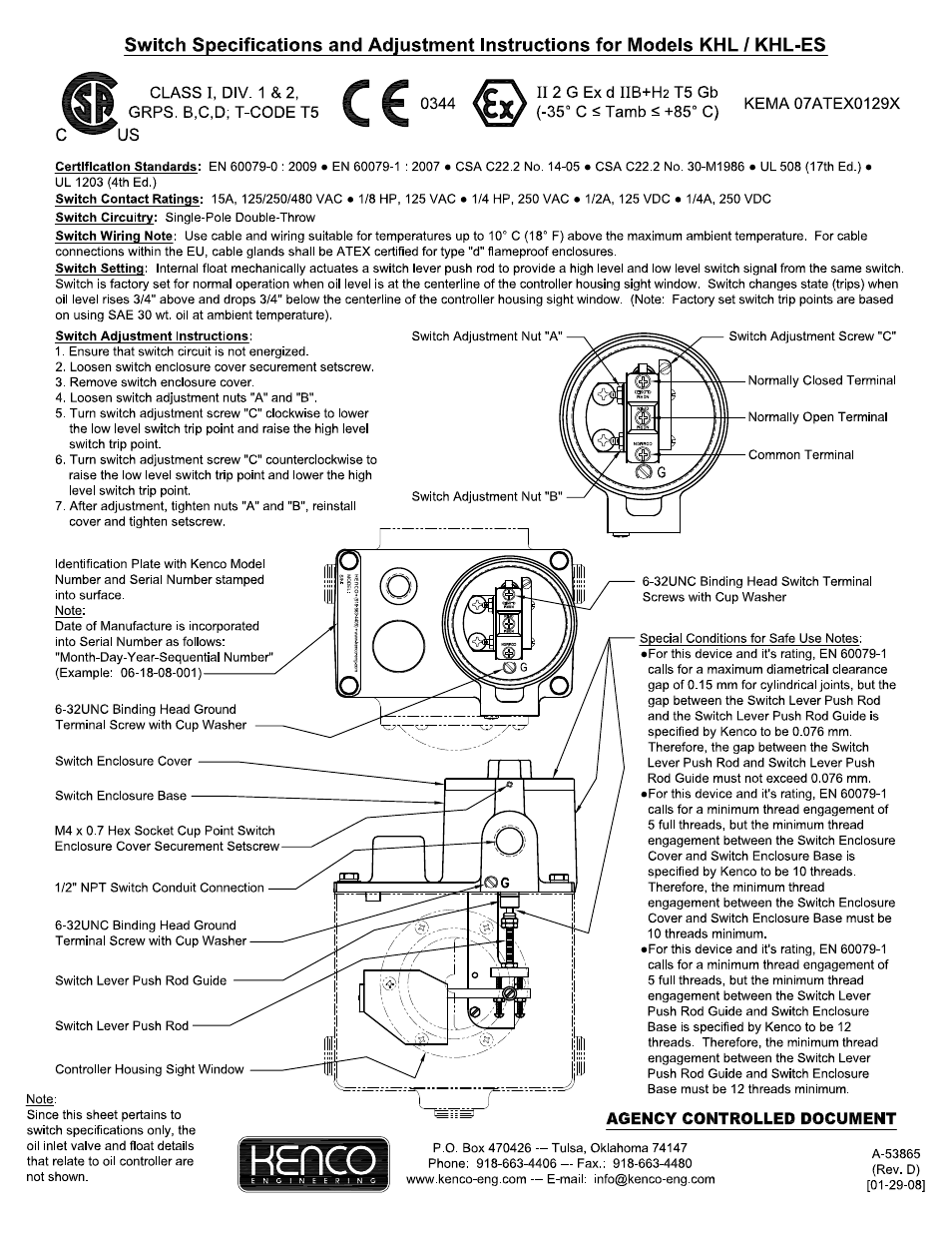 Kenco Engineering KHL-ES User Manual | 6 pages