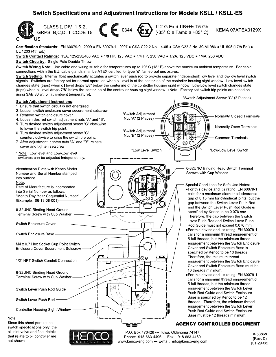 Kenco Engineering KSLL-ES User Manual | 6 pages