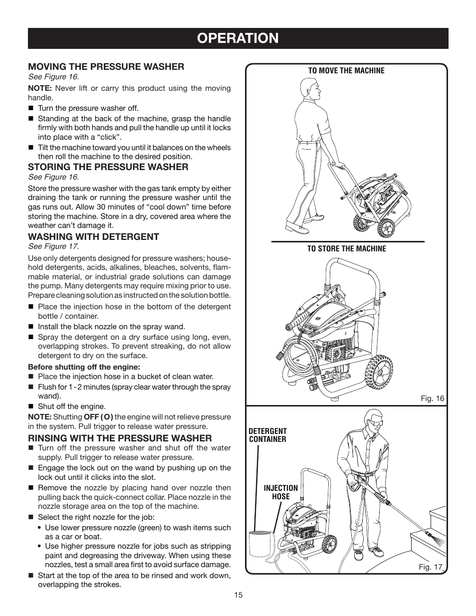 Operation | Briggs & Stratton HU80530 User Manual | Page 15 / 22