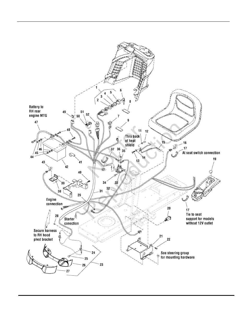 Not for reproduction | Briggs & Stratton SNAPPER LT-125 User Manual | Page 42 / 48