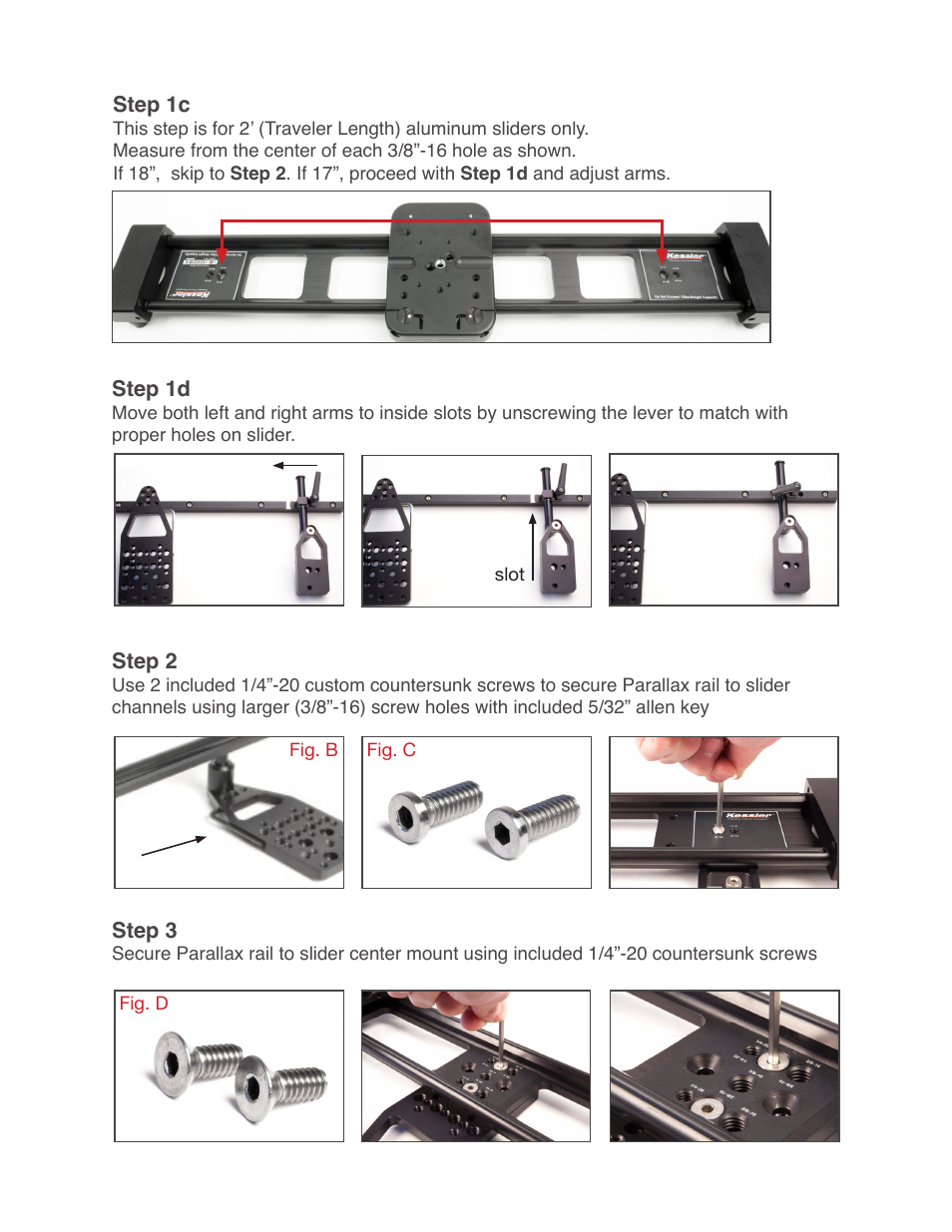 Kessler CAMERA SLIDERS: Parallax Installation Guide User Manual | Page 2 / 3