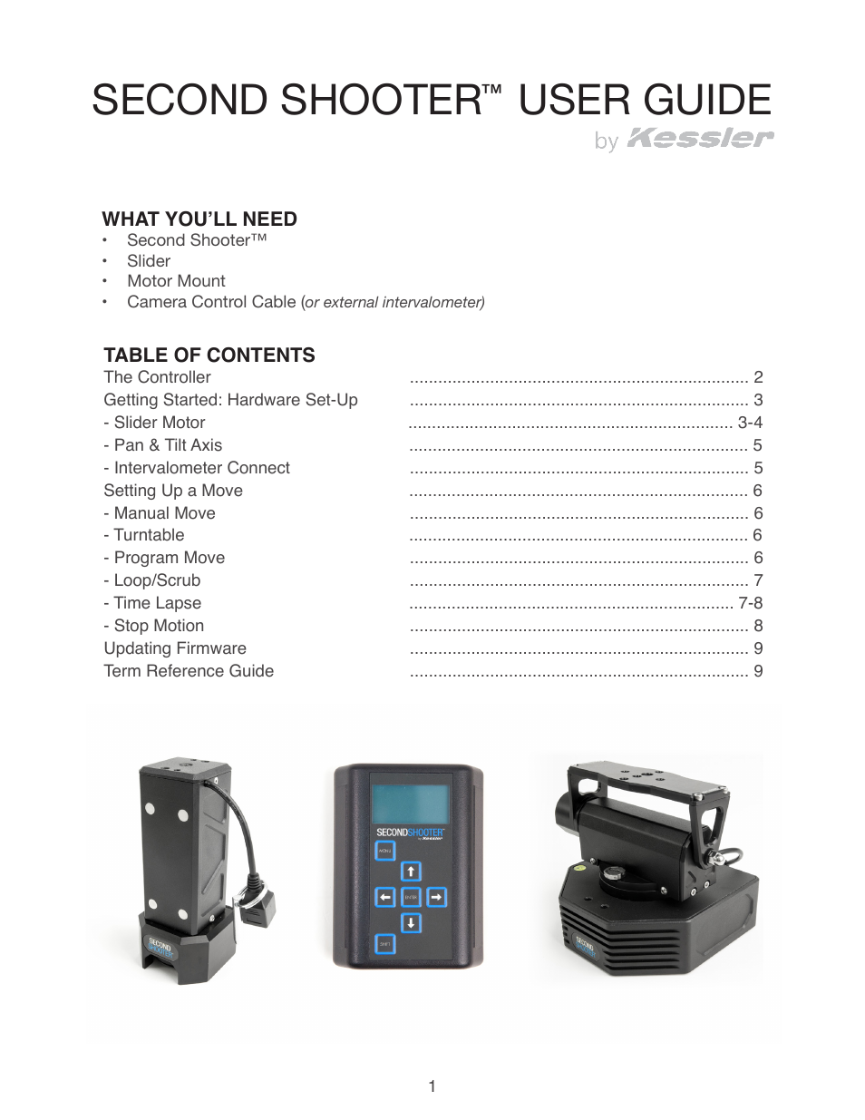 Kessler MOTION CONTROL: Second Shooter User Manual | 9 pages