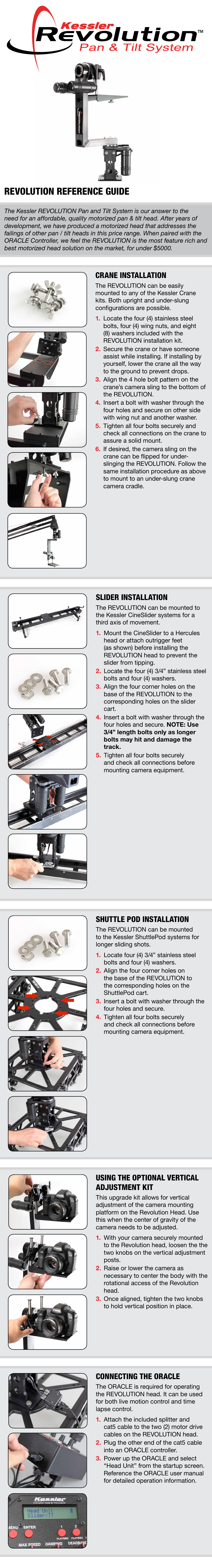 Kessler MOTION CONTROL: Revolution Pan and Tilt Head System (iOS) User Manual | 1 page