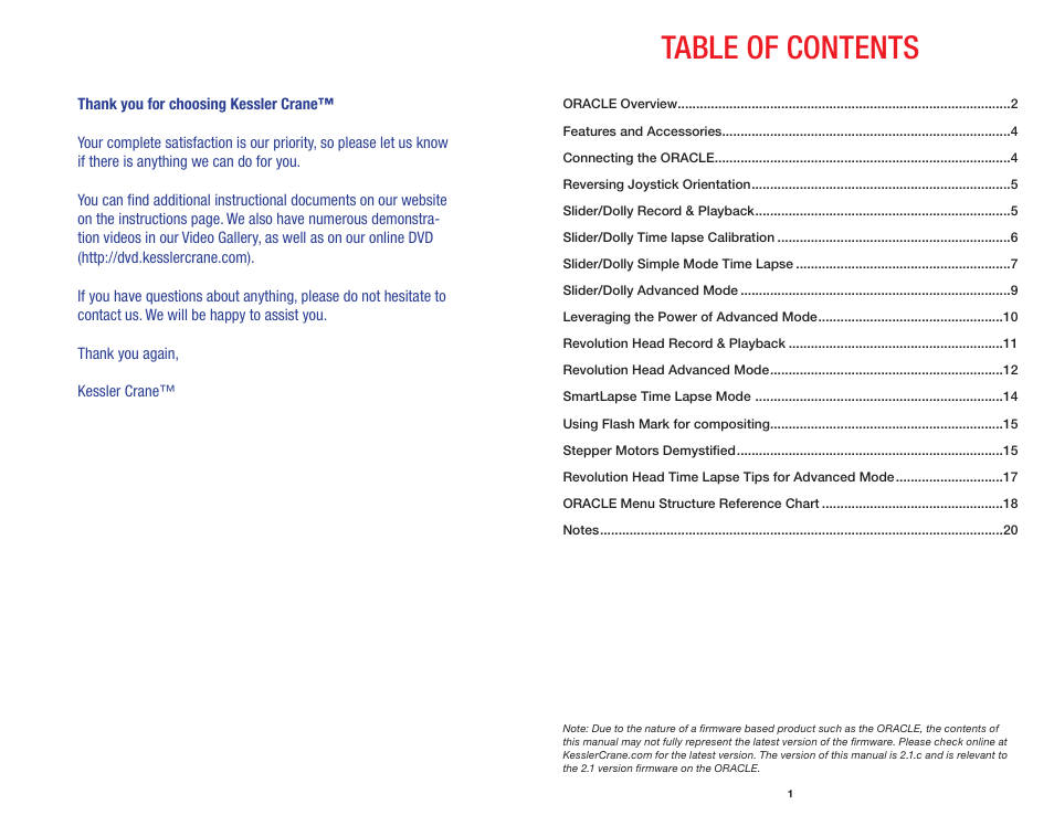 Kessler MOTION CONTROL: Oracle Controller Full (2.04 SL) User Manual | Page 2 / 14