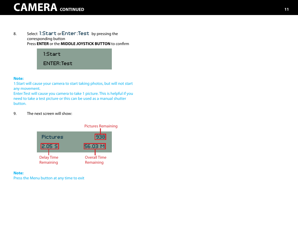 Camera | Kessler MOTION CONTROL: Oracle Controller Full (2.06.2 SL) User Manual | Page 11 / 43