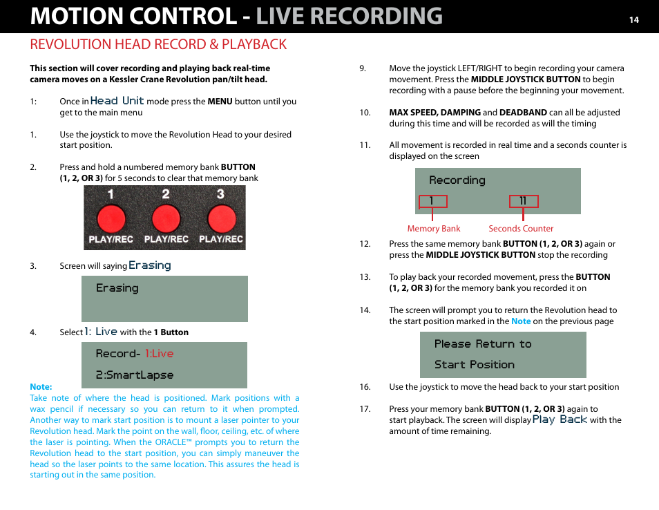 B.) head -15, Motion control - live recording, Revolution head record & playback | Kessler MOTION CONTROL: Oracle Controller Full (2.06.2 SL) User Manual | Page 14 / 43