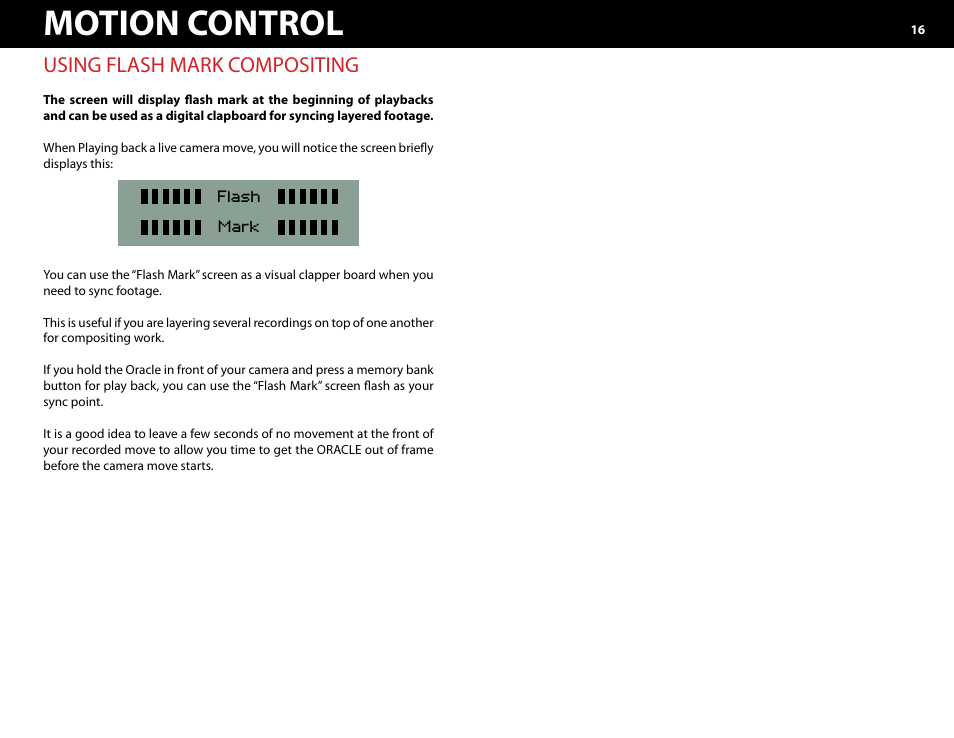 C.) using flash mark for compositing, Motion control, Using flash mark compositing | Kessler MOTION CONTROL: Oracle Controller Full (2.06.2 SL) User Manual | Page 16 / 43