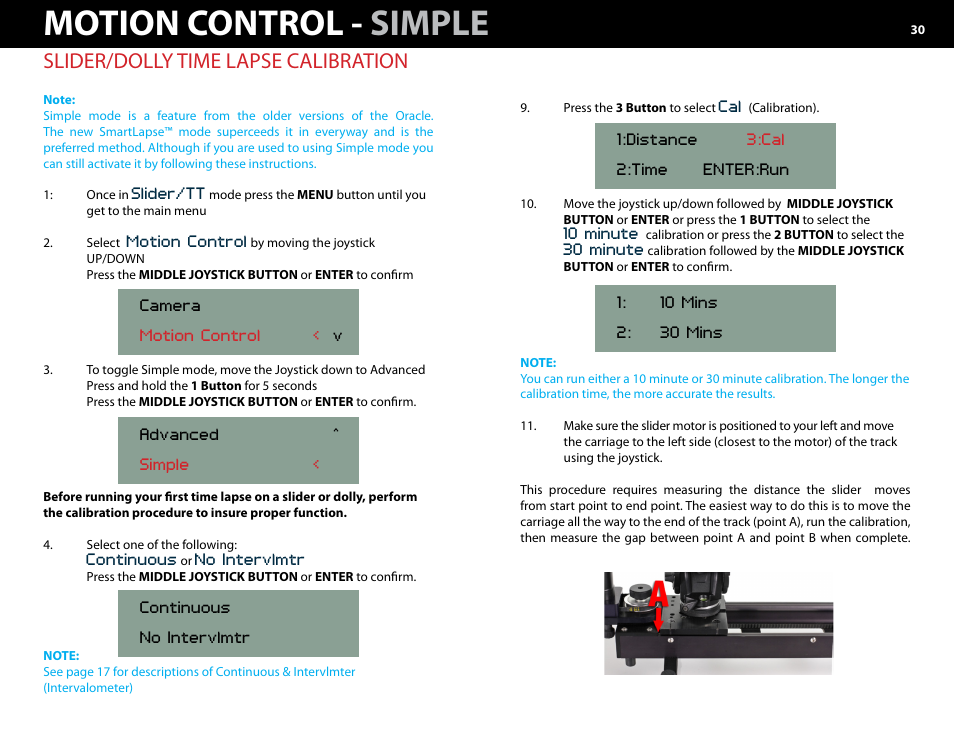 C.) simple -33, Motion control - simple, Slider/dolly time lapse calibration | Kessler MOTION CONTROL: Oracle Controller Full (2.06.2 SL) User Manual | Page 30 / 43