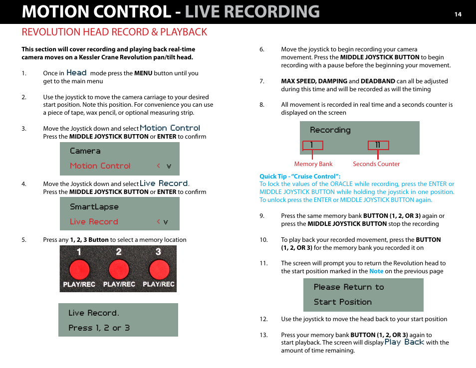 B.) head -15, Motion control - live recording, Revolution head record & playback | Kessler MOTION CONTROL: Oracle Controller Full (3.02 SL) User Manual | Page 14 / 43