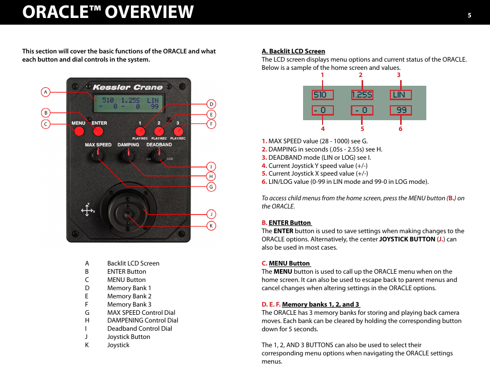Oracle™ overview -9, Oracle™ overview | Kessler MOTION CONTROL: Oracle Controller Full (3.02 SL) User Manual | Page 5 / 43