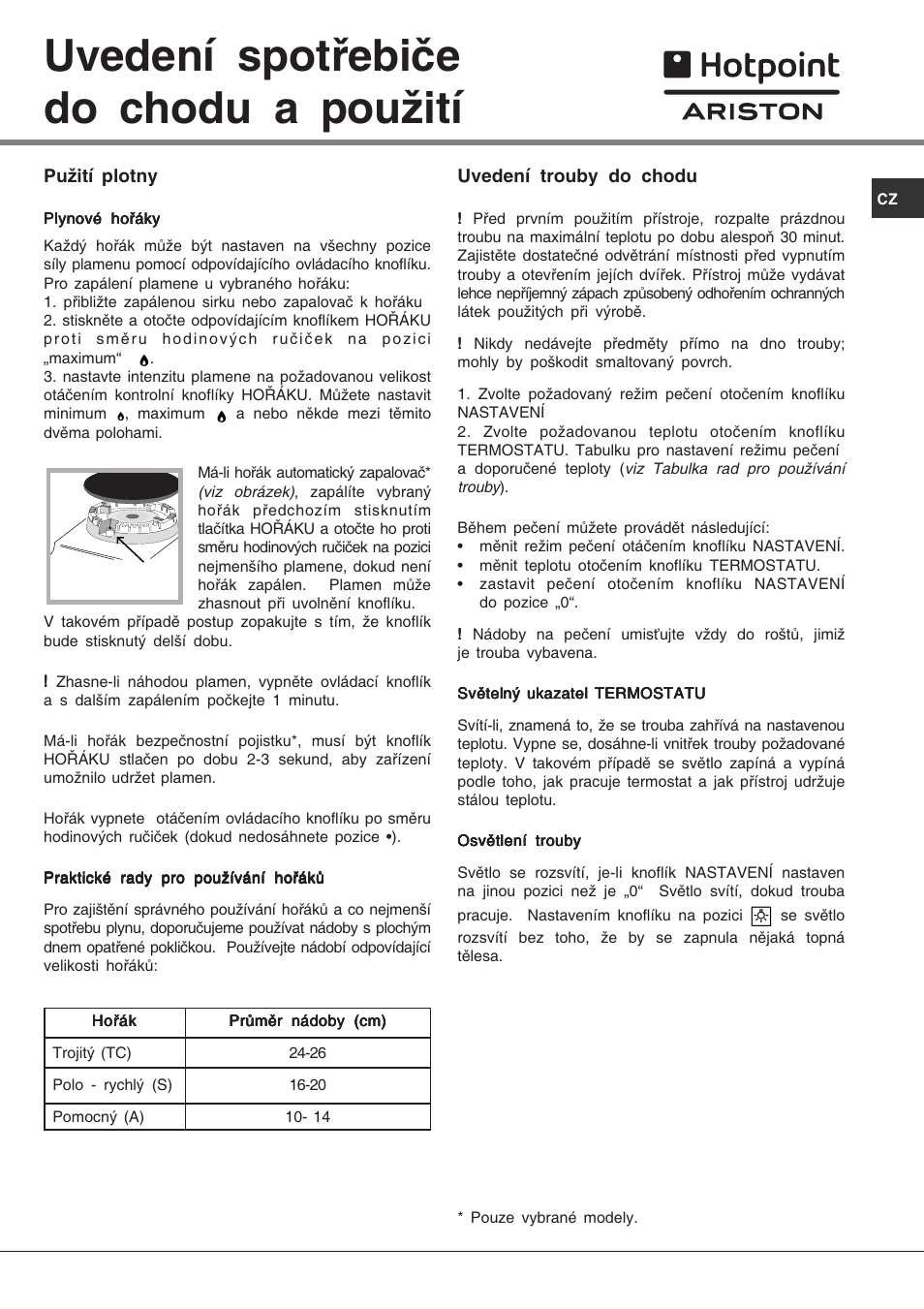 Uvedení spotřebiče do chodu a použití | Hotpoint Ariston C 35S P6 R/HA User Manual | Page 71 / 76