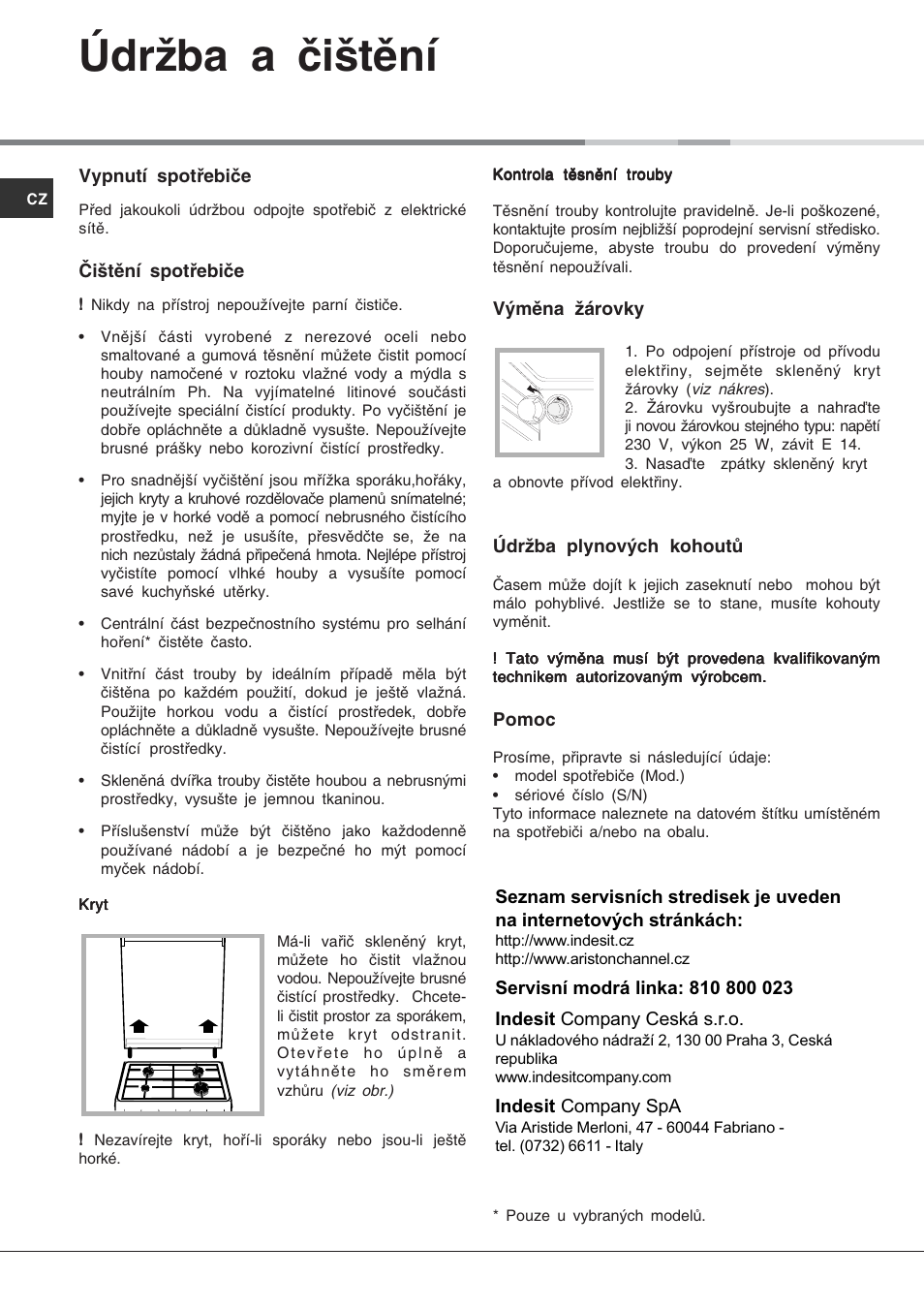 Údržba a čištění | Hotpoint Ariston C 35S P6 R/HA User Manual | Page 76 / 76