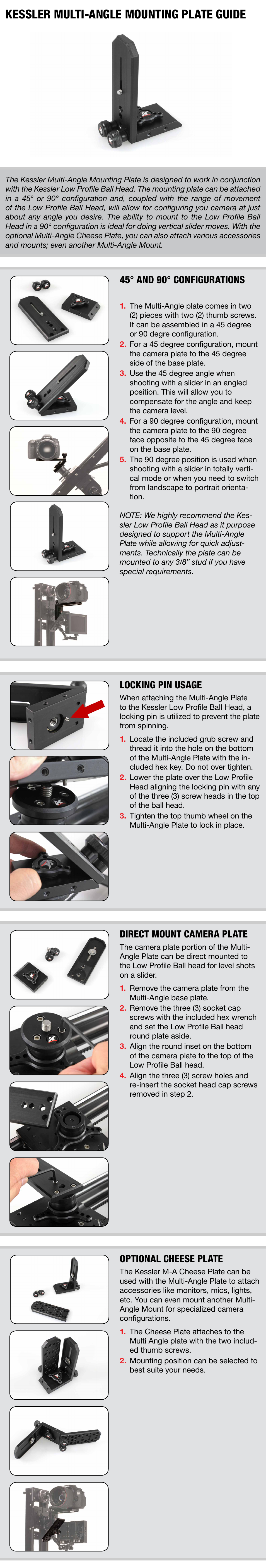 Kessler MOUNTING & GRIP: Mounting Plate & Cheese Plate (iOS) User Manual | 1 page