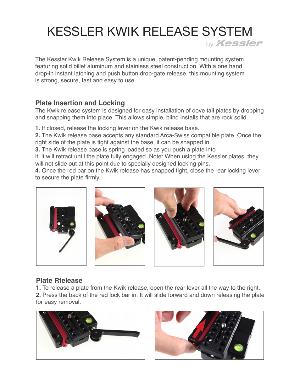 Kessler MOUNTING & GRIP: Kwik Release System User Manual | 4 pages