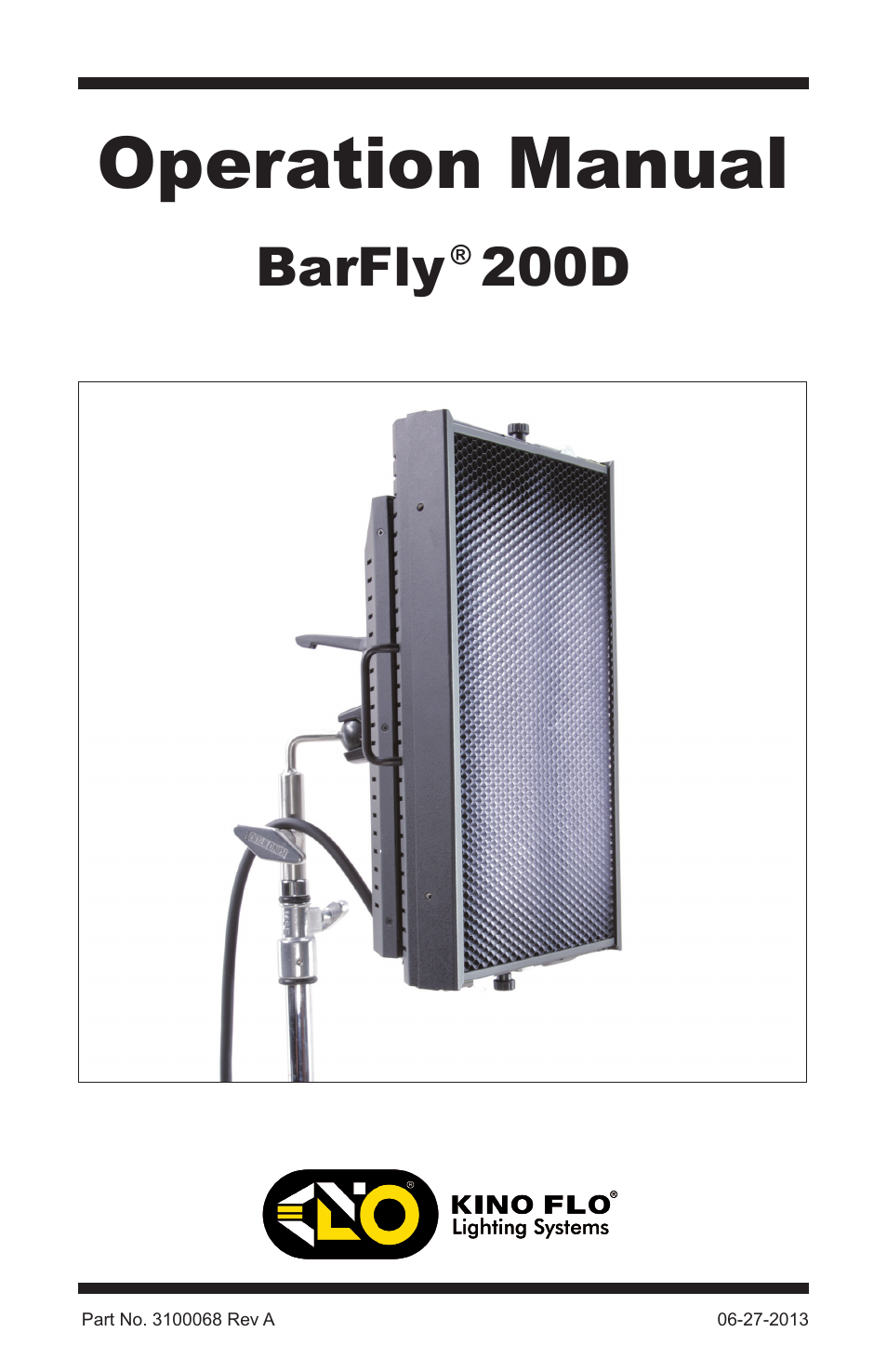 Kino Flo BarFly 200D User Manual | 12 pages