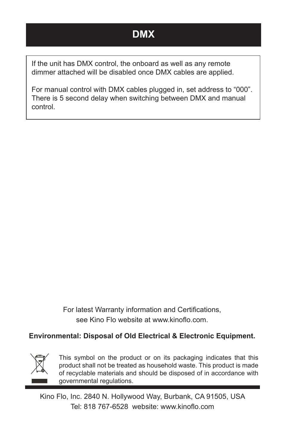 Kino Flo Dim 5 Remote Dimmer User Manual | Page 4 / 4