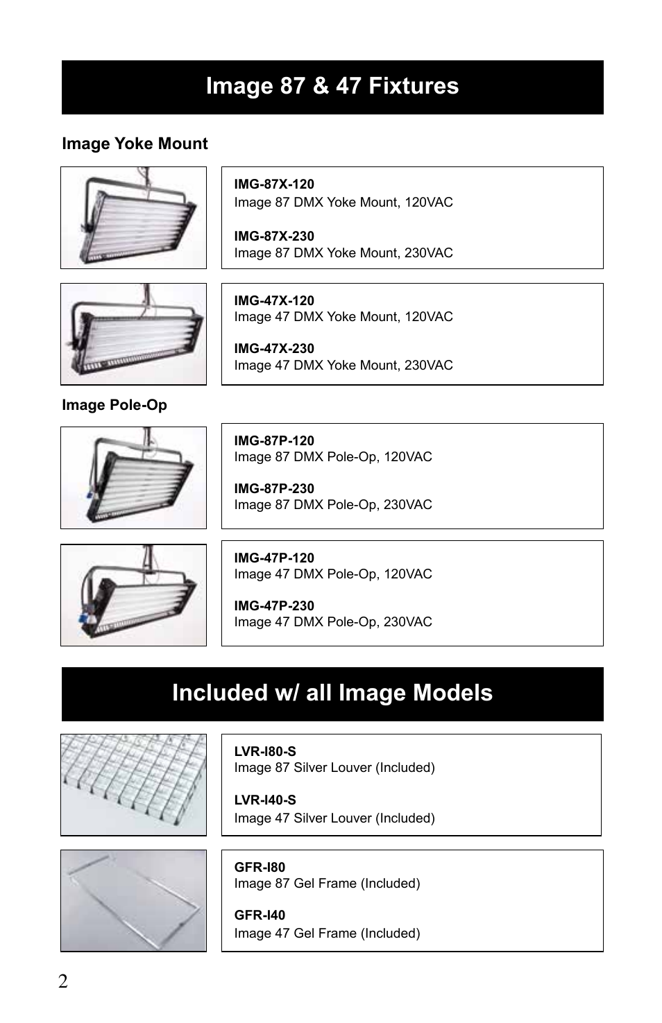 Image yoke mount | Kino Flo Image 87/47 DMX Series User Manual | Page 2 / 20