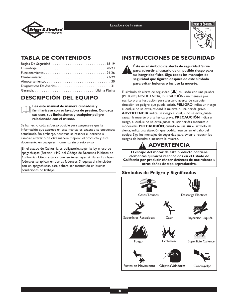 Briggs & Stratton 01806 User Manual | Page 18 / 36