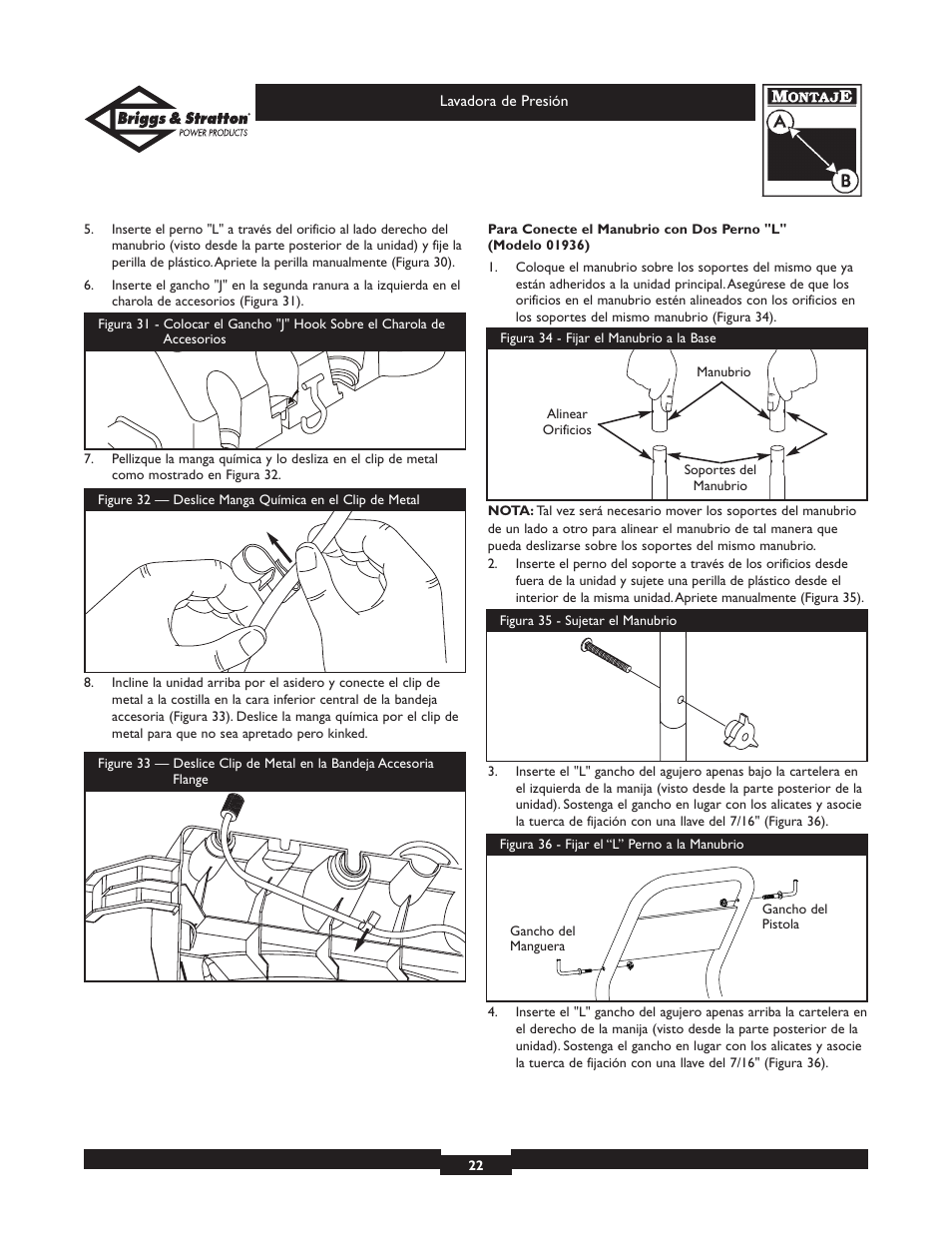 Briggs & Stratton 01806 User Manual | Page 22 / 36
