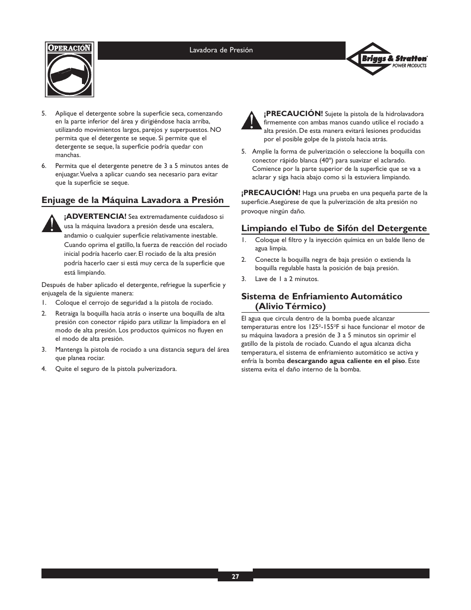 Briggs & Stratton 01806 User Manual | Page 27 / 36