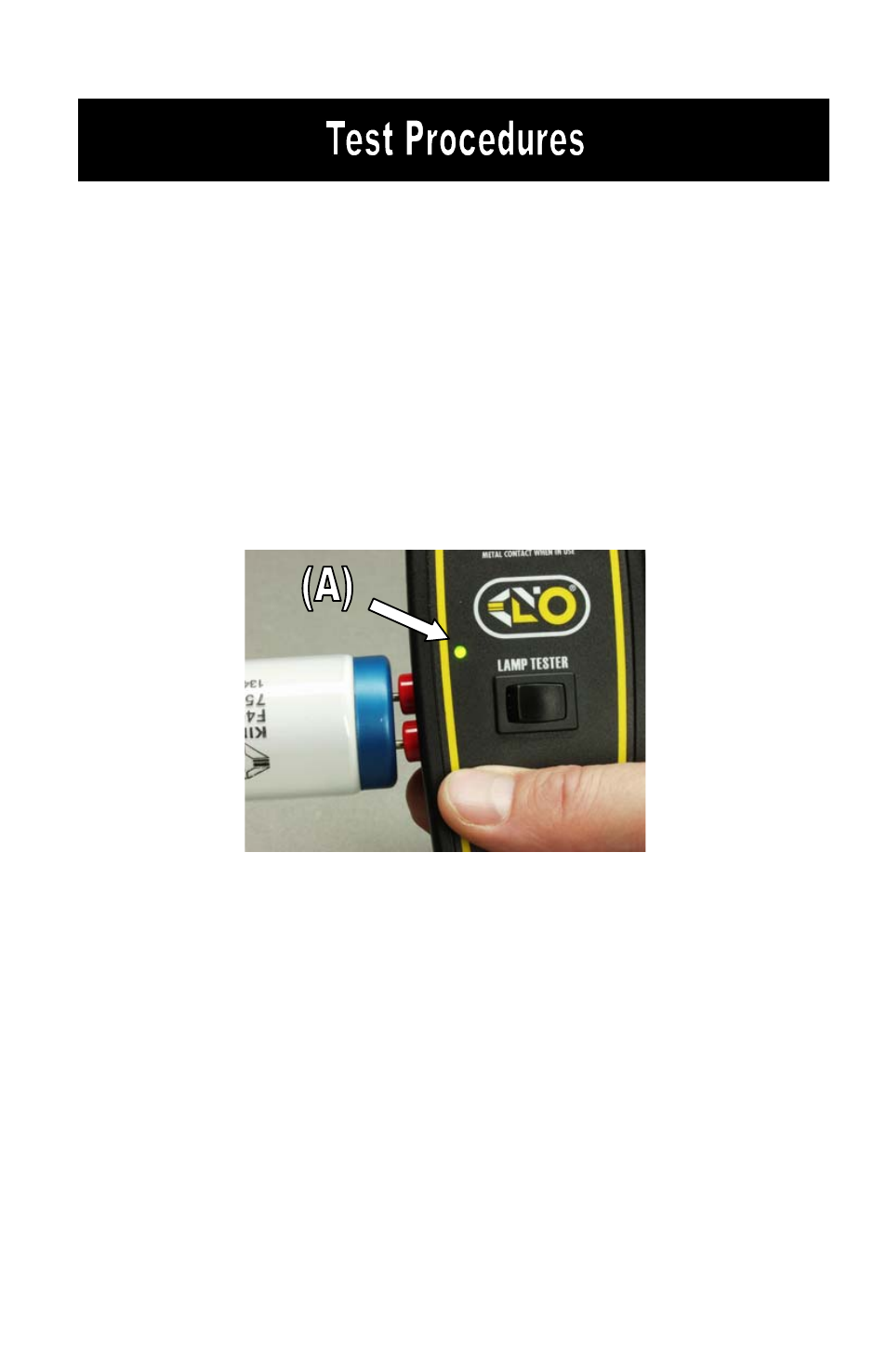 Test cathode continuity | Kino Flo Lamp Tester User Manual | Page 3 / 4