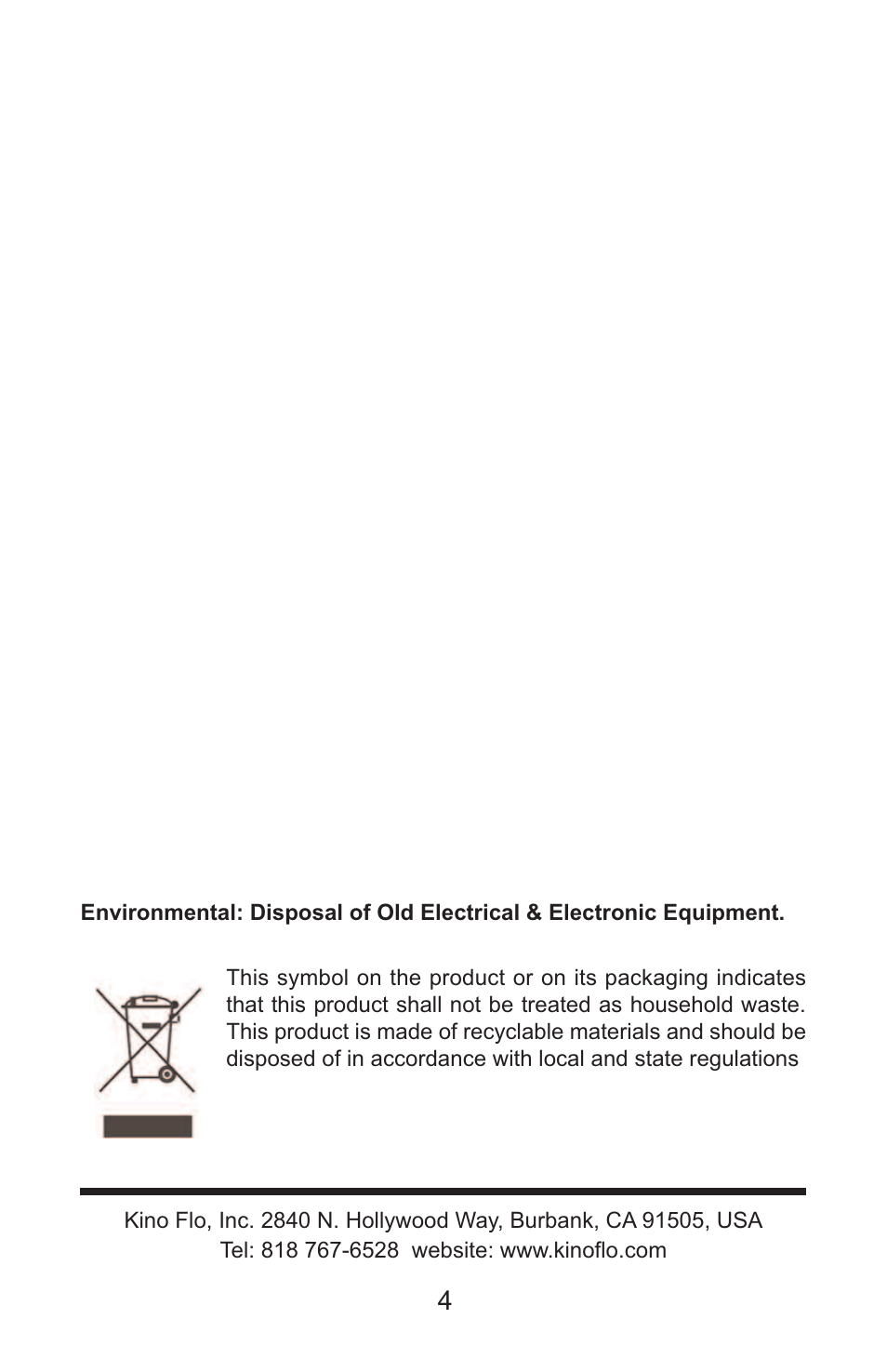 Kino Flo MG4R Ballast Board User Manual | Page 4 / 4