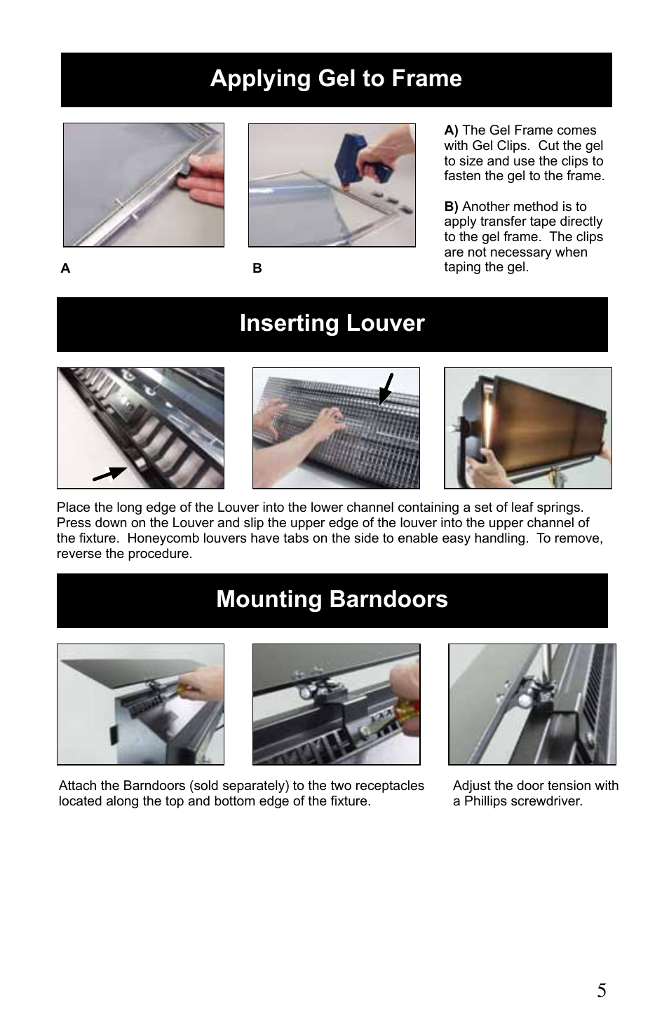 Kino Flo ParaZip 400/200 DMX User Manual | Page 5 / 16