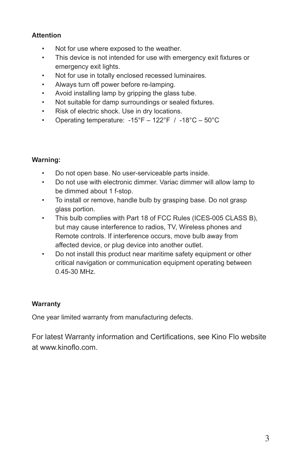 Kino Flo True Match 26W CFL User Manual | Page 3 / 4