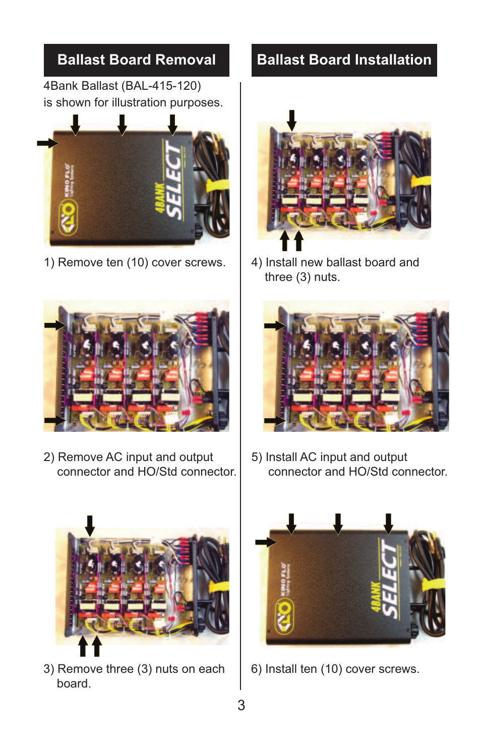 Kino Flo VG4R Ballast Board User Manual | Page 3 / 4