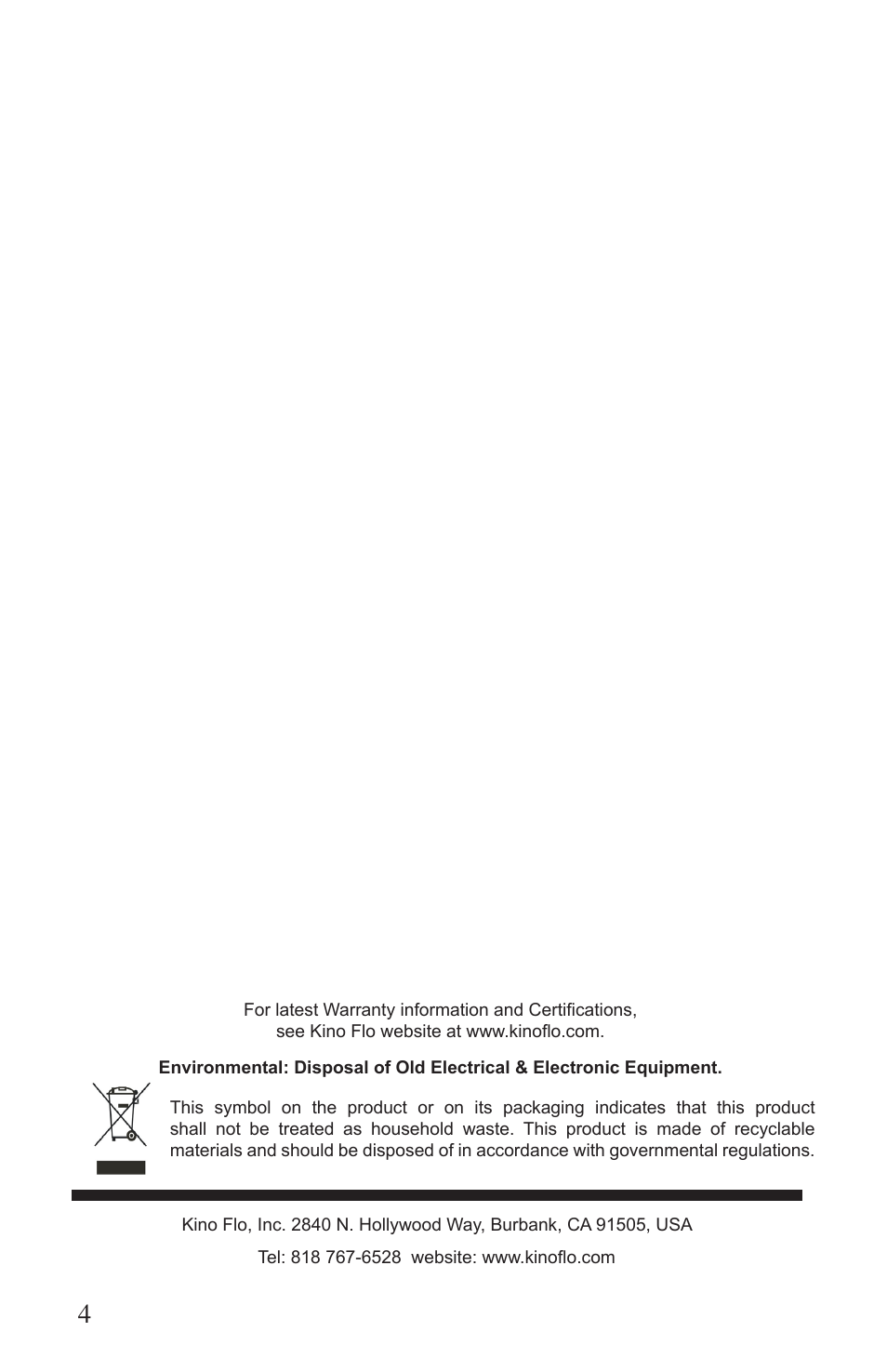 Kino Flo VG5R Ballast Board User Manual | Page 4 / 4