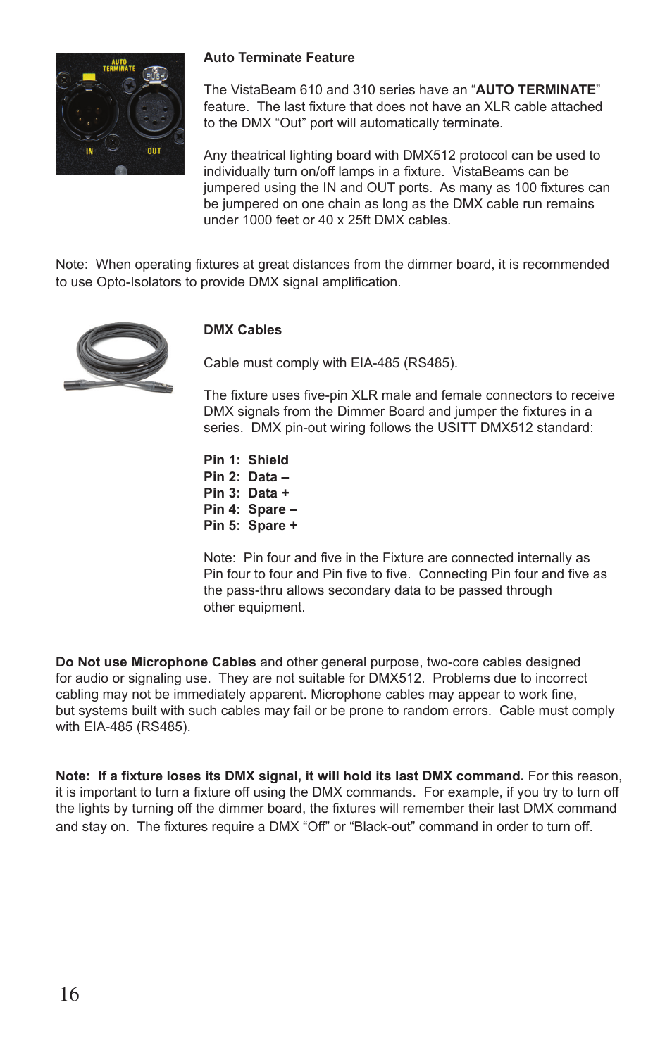 Kino Flo VistaBeam 600/300 DMX User Manual | Page 16 / 20