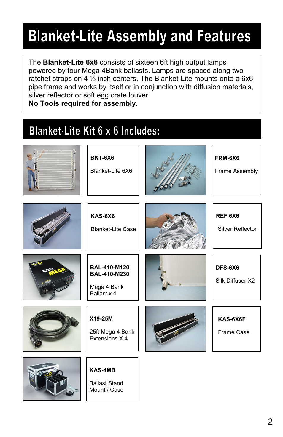 Kino Flo Blanket Light 6X6 User Manual | Page 2 / 14