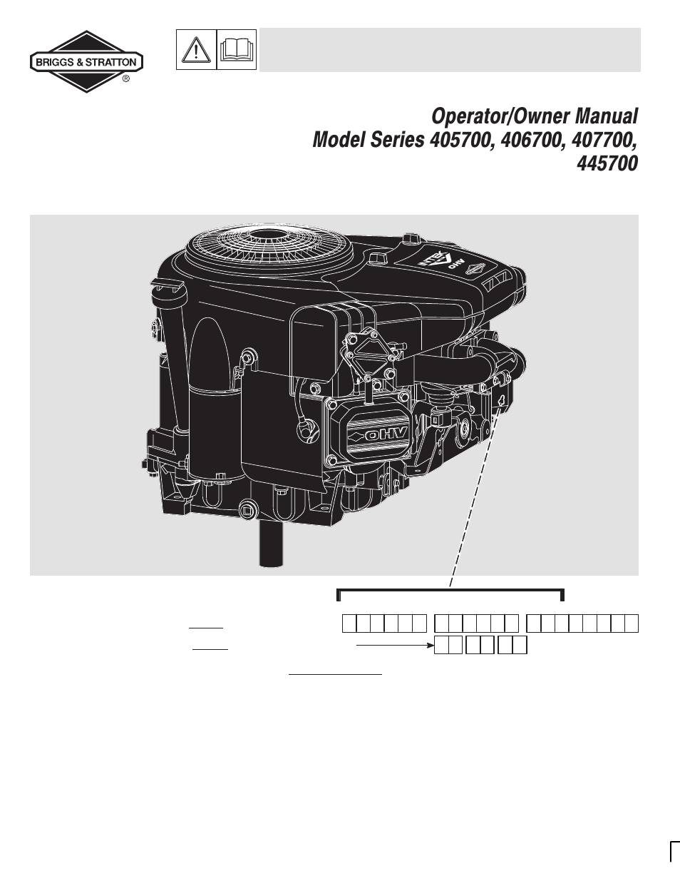 Briggs & Stratton 405700 User Manual | 12 pages