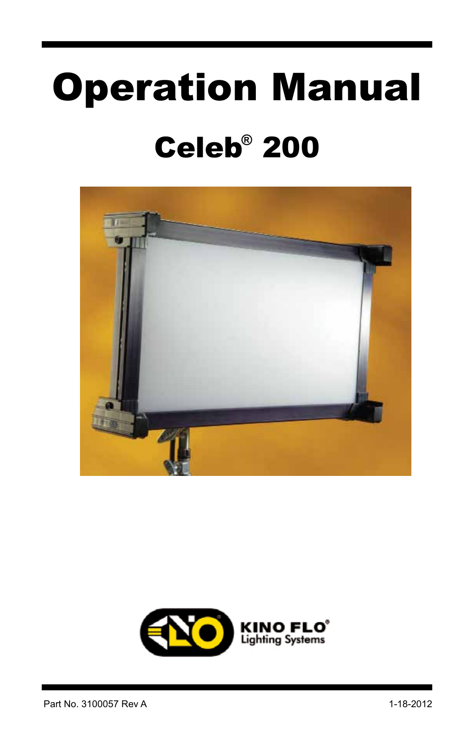 Kino Flo Celeb 200 LED User Manual | 12 pages