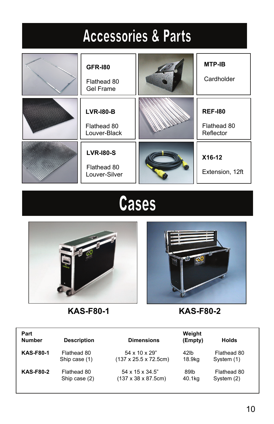 Kino Flo Flathead 80 (BAL-410) User Manual | Page 10 / 12