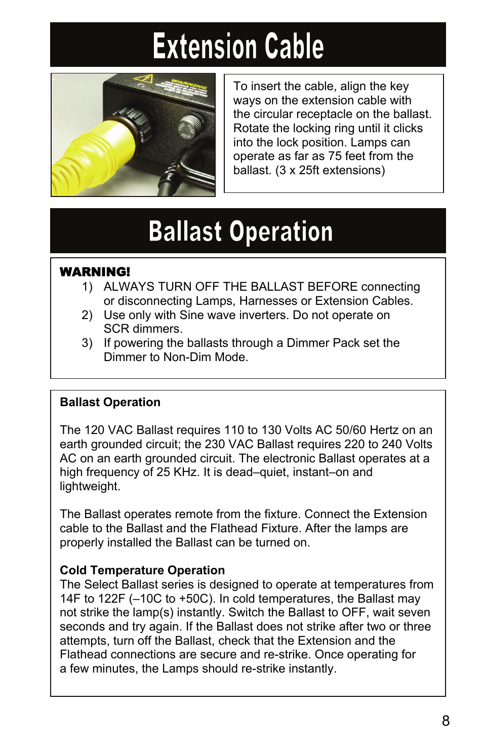 Kino Flo Flathead 80 (BAL-410) User Manual | Page 8 / 12