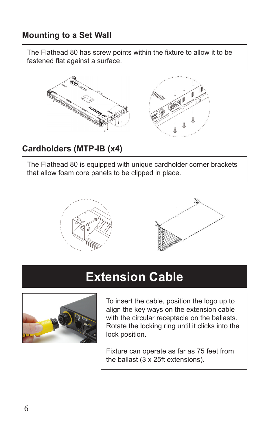 Extension cable | Kino Flo Flathead 80 DMX (415, 455) User Manual | Page 6 / 16