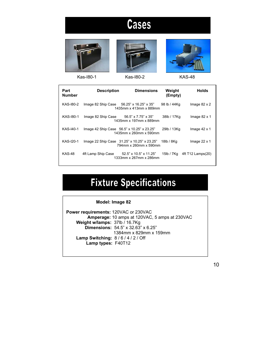 Kino Flo Image 82, 42 & 22 User Manual | Page 10 / 11