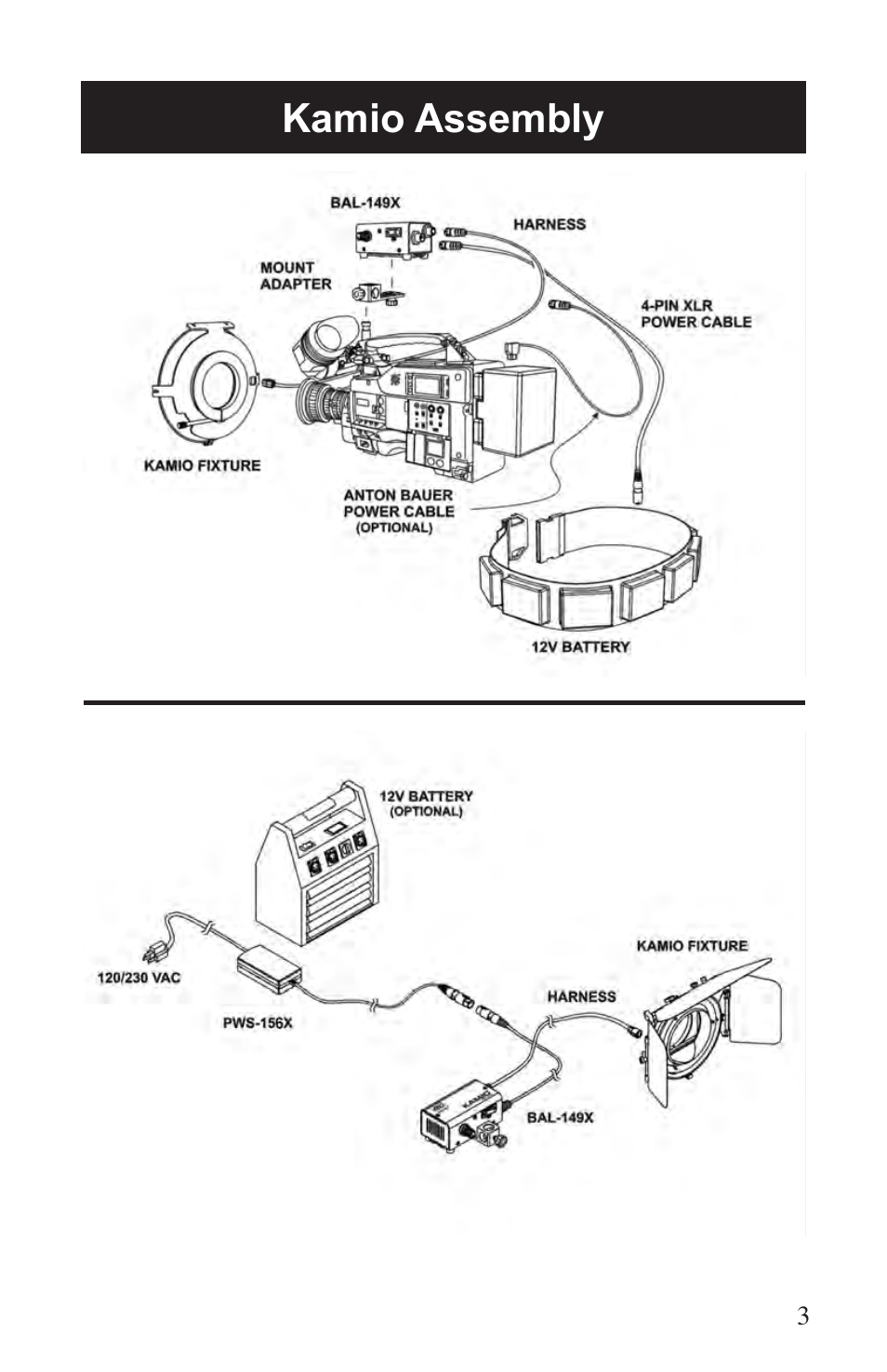 Kamio assembly | Kino Flo Kamio Kit Kam 6E User Manual | Page 3 / 12