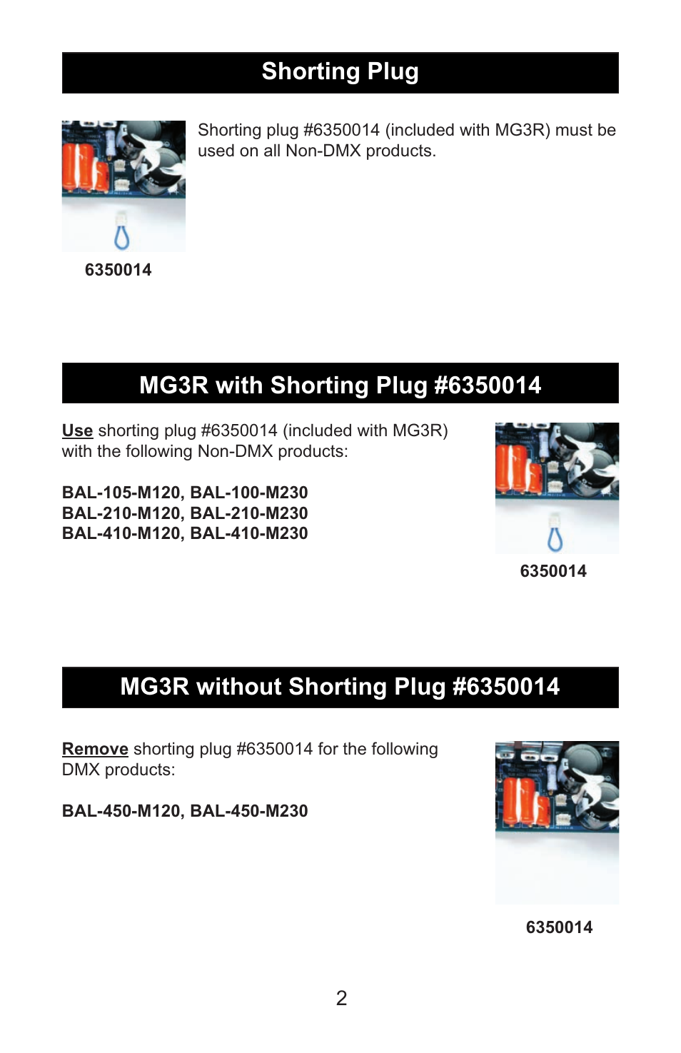 Kino Flo MG3R Ballast Board User Manual | Page 2 / 4