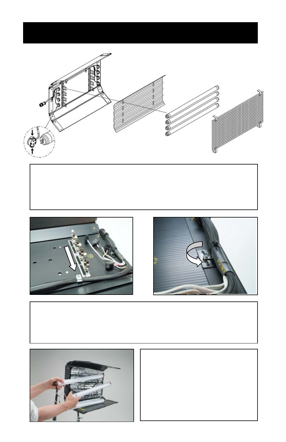 Fixture assembly | Kino Flo Select/DMX 4Bank (BAL-450) User Manual | Page 4 / 24