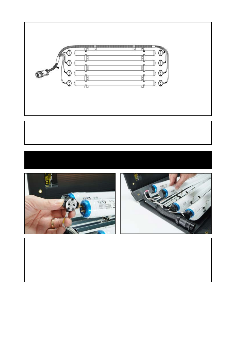 Inserting lamps | Kino Flo Select/DMX 4Bank (BAL-450) User Manual | Page 5 / 24