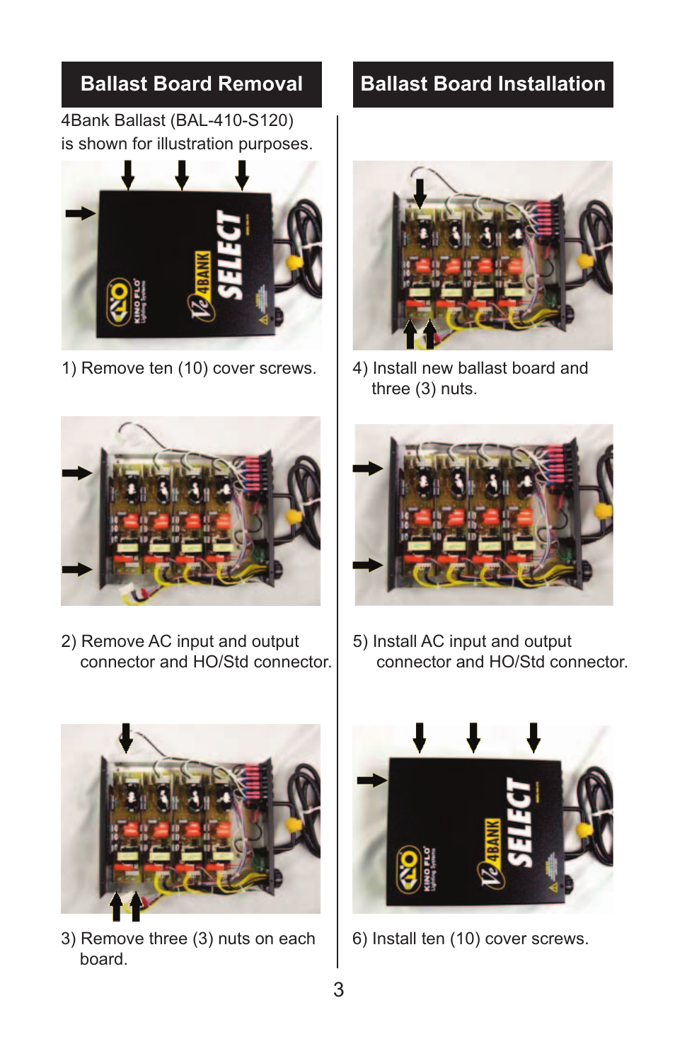 Kino Flo VG3R Ballast Board User Manual | Page 3 / 4