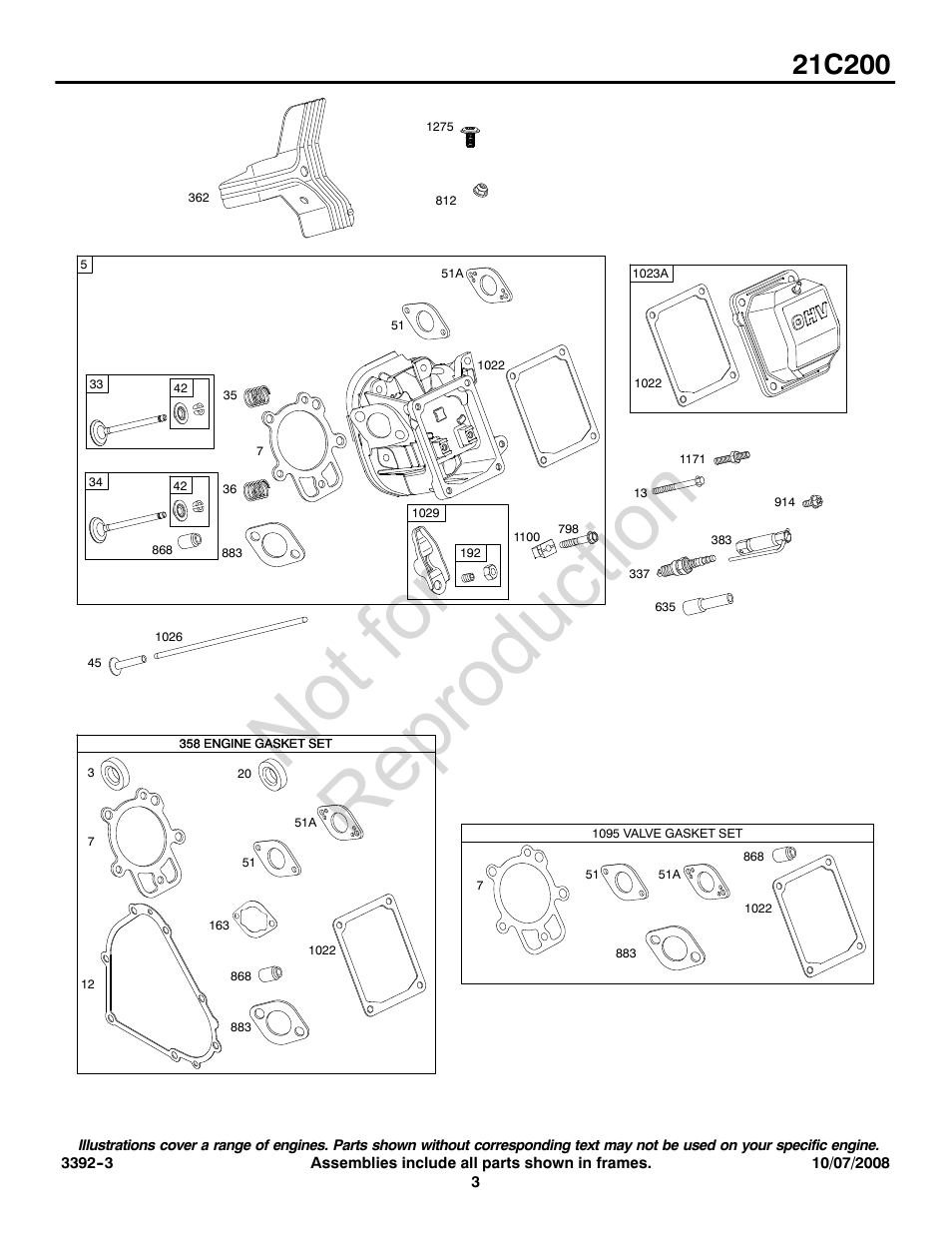 Not for reproduction | Briggs & Stratton 21C200 0110 User Manual | Page 3 / 12