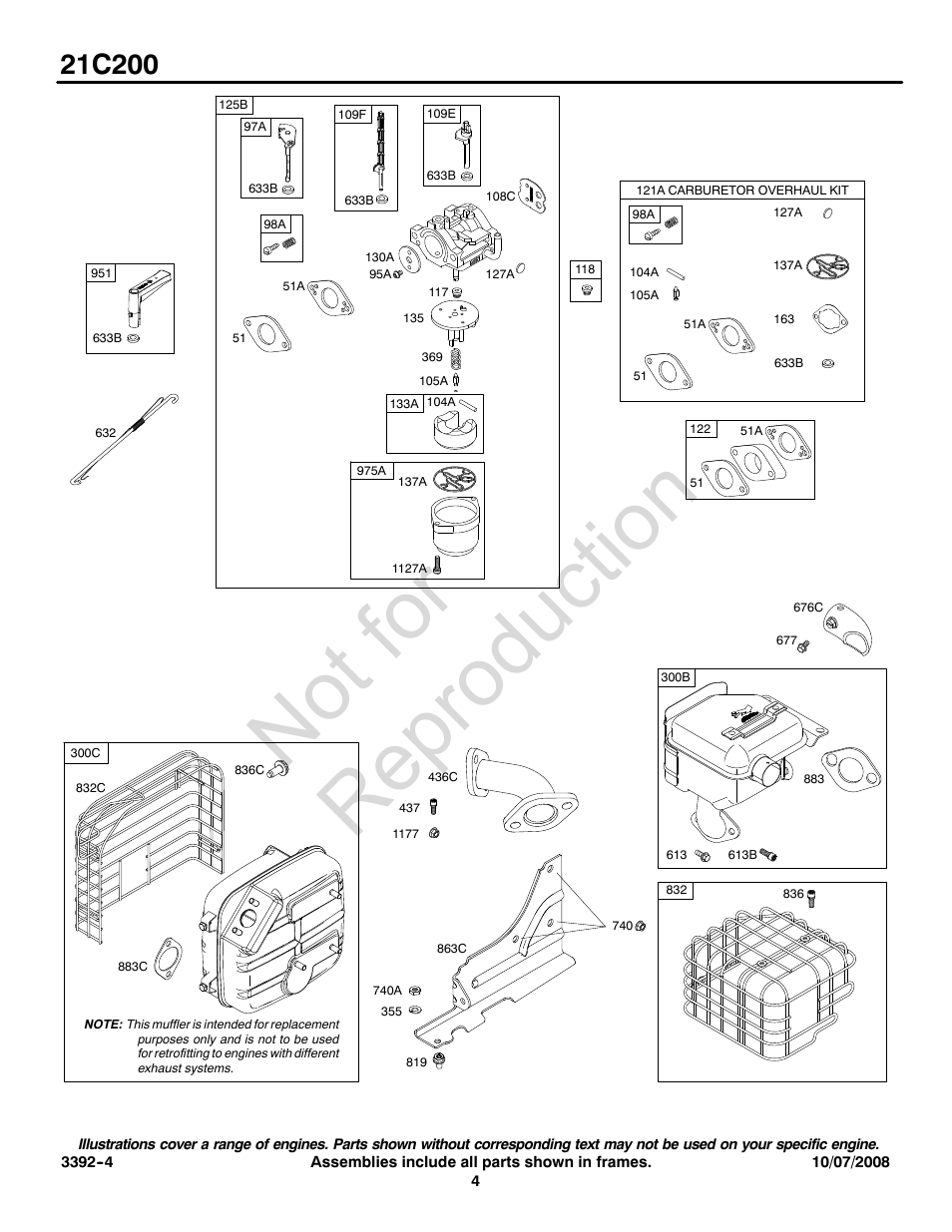 Not for reproduction | Briggs & Stratton 21C200 0110 User Manual | Page 4 / 12